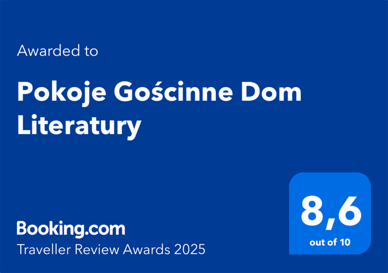 Pokoje gościnne w Domu Literatury nagrodzone Traveller Review Awards 2025!